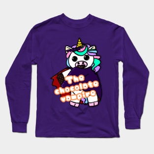 Unicorn with phrase - The chocolate vampire Long Sleeve T-Shirt